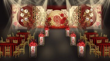 中古風(fēng)婚禮新中式婚禮紅金色婚禮