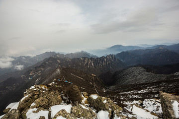 陕西秦岭太白山云海山水风光