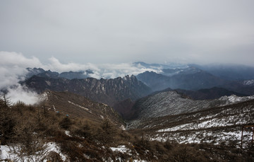 陕西秦岭太白山云海山水风光