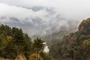 陕西秦岭太白山云海山水风光