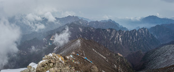 陕西秦岭太白山云海山水风光