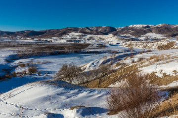 乌兰布统坝上草原冬季冰雪风光