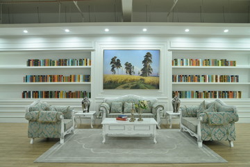 客厅书房书架欧式沙发茶几家具