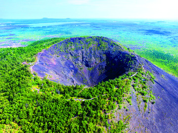 航拍 五大连池 老黑山 火山口