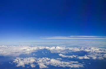 高空蓝天云海大地（航拍）