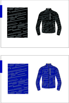 服装印花线条动感两色图案
