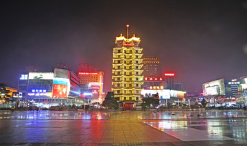 郑州市二七纪念塔广场夜景