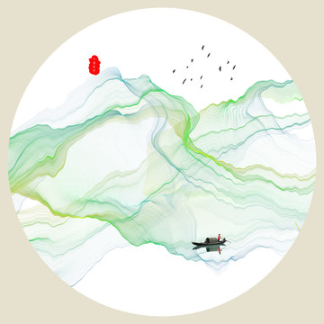 水墨 古風(fēng)意境山水畫