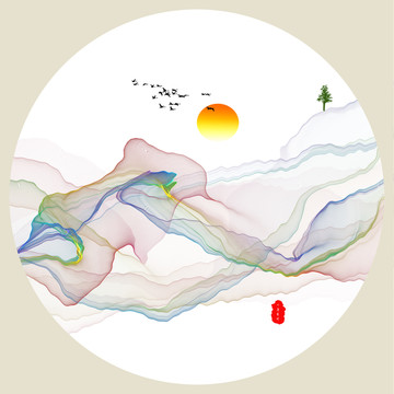 水墨 山水風(fēng)光裝飾畫