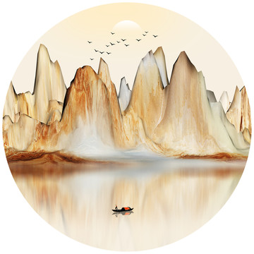 新中式山水掛畫 裝飾畫
