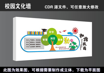 學(xué)校校風(fēng)校訓(xùn)立體文化墻宣傳展板