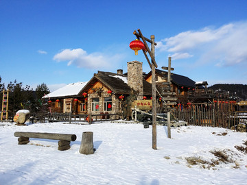 冬天 漠河县 北极村 景区