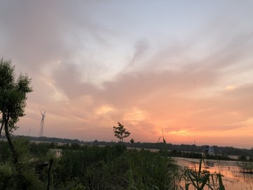 天岗湖日落