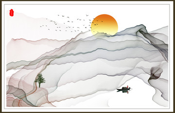 抽象水墨畫