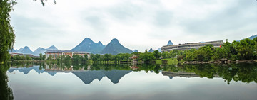 桂林山水 倒影 校园 学校