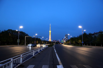 大庆 电视台 夜景