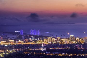 海南三亚凤凰岛夜景