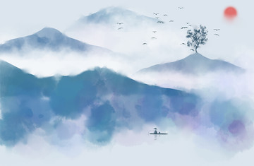 水墨山水畫