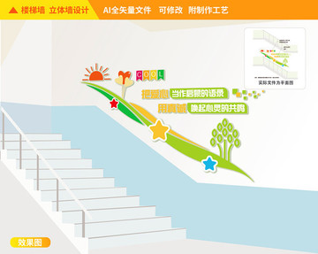 心理咨詢樓道校園文化墻