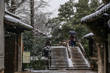 冬季下雪乌镇