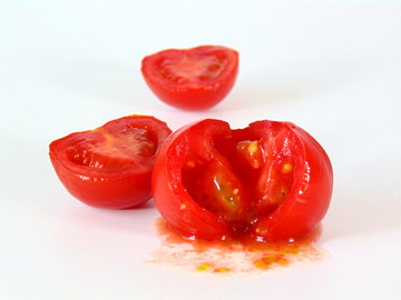 番茄切块特写