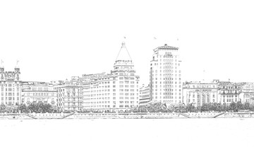 上海外灘老建筑線描
