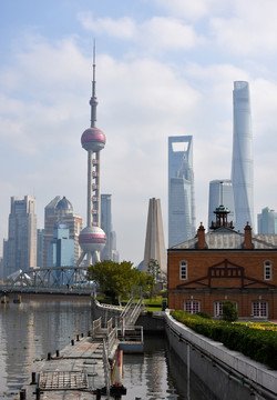 上海建筑风景 浦东 外白渡桥