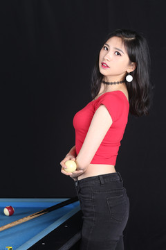 性感臺球美女