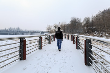 公园雪景