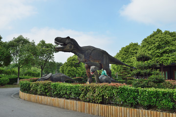 苏州江南农耕文化园 恐龙雕塑