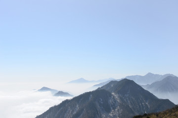 从日月坪远眺 西岭雪山云海群峰