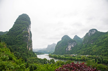 桂林山水 杨堤 漓江 游船