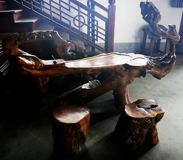 木雕 茶台