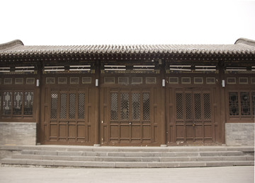 中式古建筑民居宅院大门门头