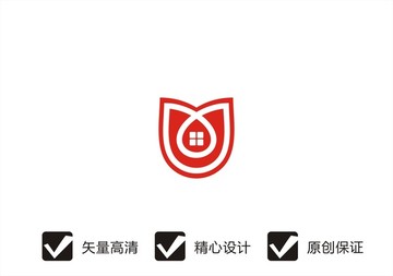 房子logo花朵logo