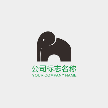 字母N大象logo标志设计