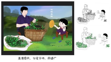選料 花椒 插畫