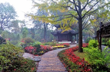 园林 花草 数目 楼阁 江南