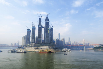 重庆渝中半岛 建设中的朝天门
