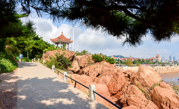 海边风景 鲁迅公园 海边栈道