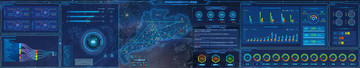 大数据可视化大屏幕监控系统界面