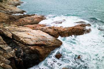 海 岩石 海浪