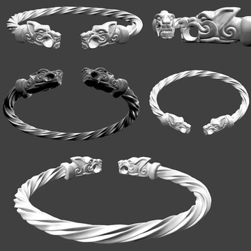 3dmaxFBX模型龍頭手鐲
