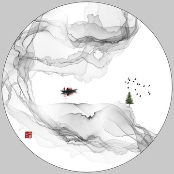 水墨韻味裝飾畫 新中式