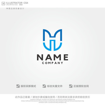 MH字母logo