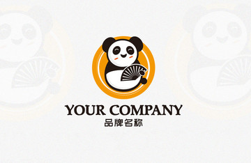 卡通熊猫标志logo