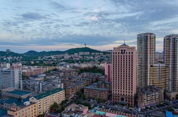 大连俯瞰 大连市容 大连南山区