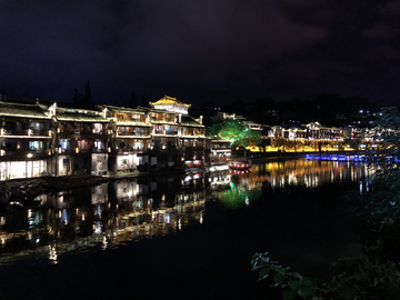 夜景图片 凤凰 湖南