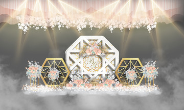 粉色婚禮 粉白色婚禮 白金婚禮