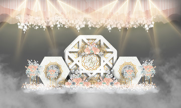 粉色婚禮 粉白色婚禮 白金婚禮